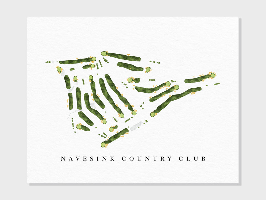 a card with a map of the navesink country club