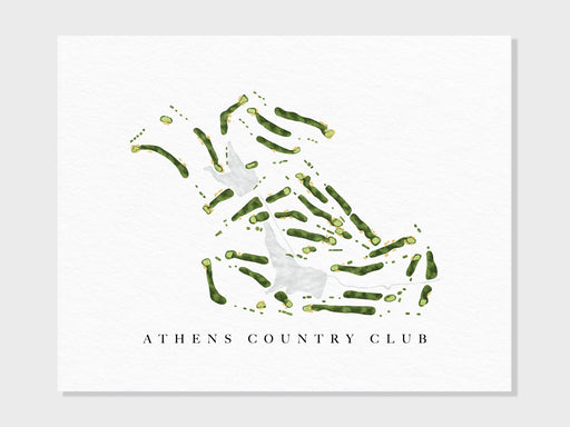 a white and green poster with the words athen's country club