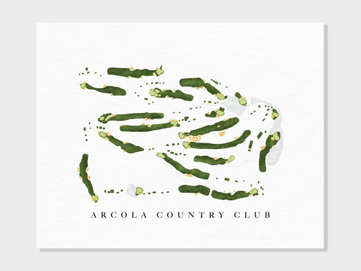 an art print of a map of arcola country club