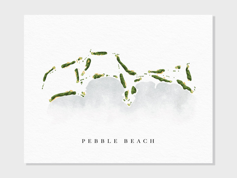 a watercolor painting of a pebble beach