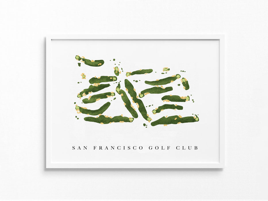 San Francisco Golf Club | Golf Course Map, Golfer Decor Gift, Course Layout 