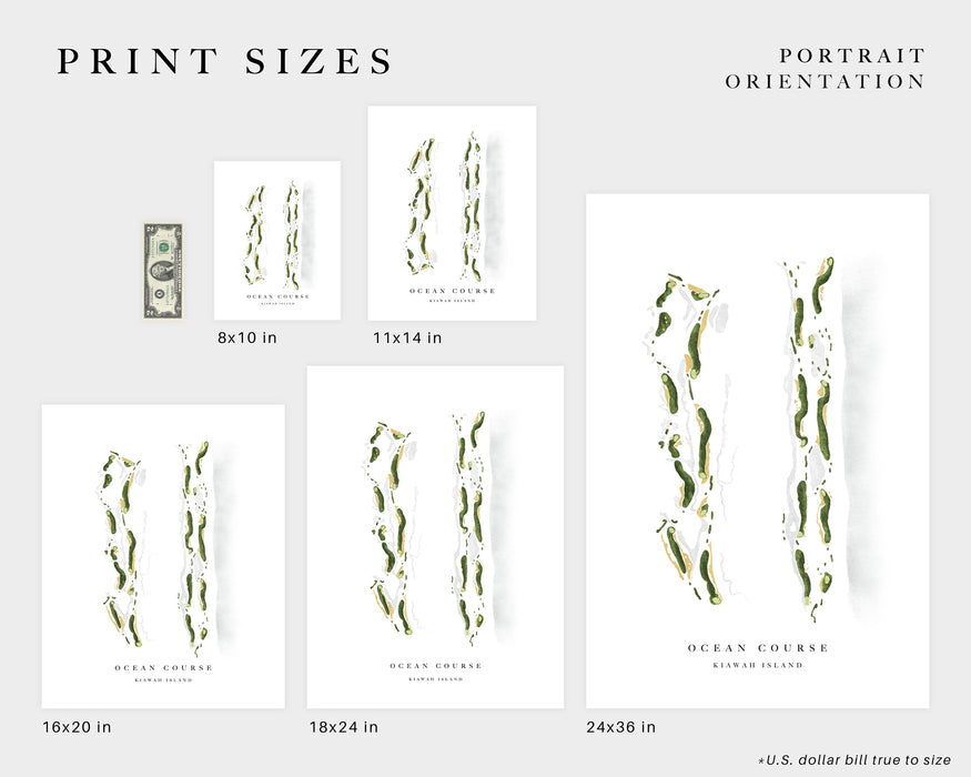 Greenbriar Oceanaire | Waretown, NJ | Golf Course Map, Golfer Decor Gift for Him, Scorecard Layout | Art Print UNFRAMED