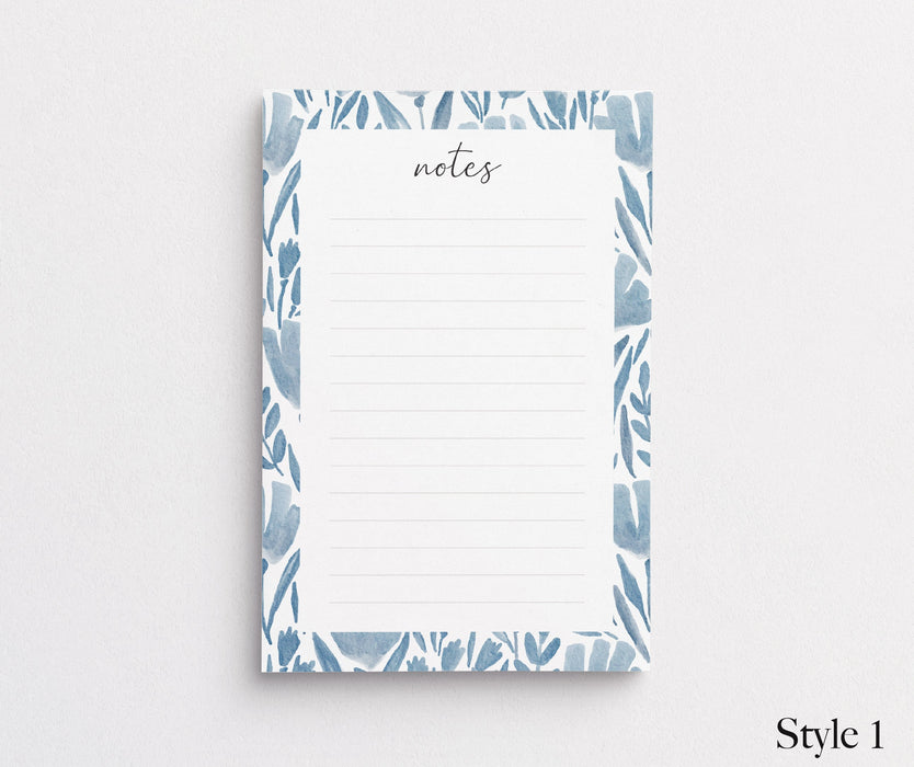 Blue Floral Notepad | Size 4x6" 