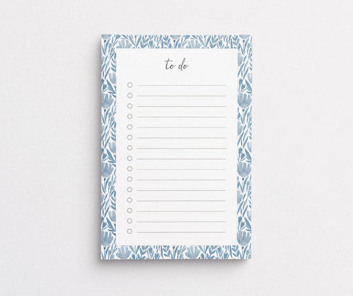 Blue Floral To-Do List Notepad | Size 4x6" 