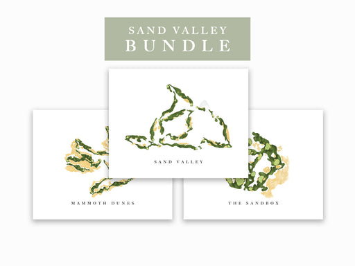 Sand Valley Bundle | Mammoth Dunes, Sand Valley, The Sandbox | Set of 3 Watercolor-style Golf Course Map Prints UNFRAMED