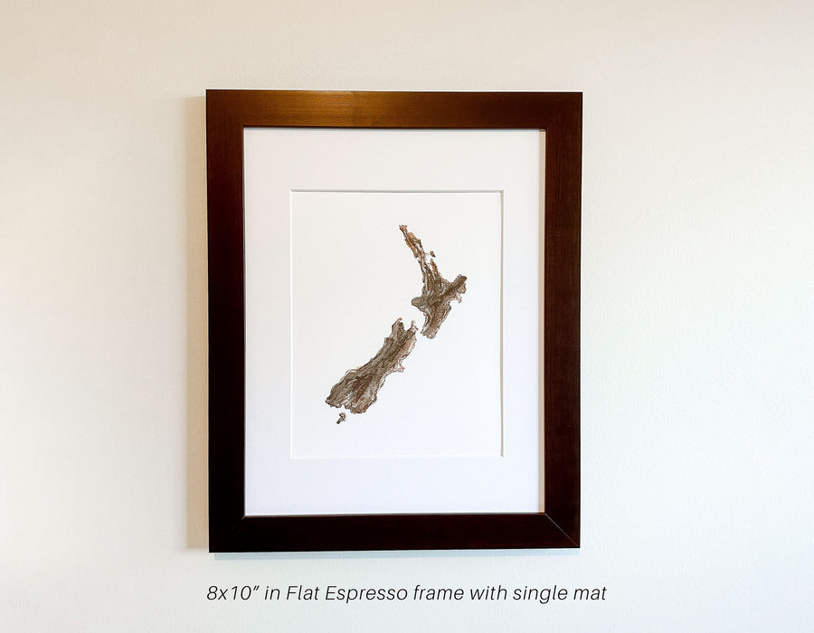New Zealand | Abstract Map Art | Hand Painted NZ Map Outline, Acrylic Oil Print, Kiwi Gift | Art Print UNFRAMED