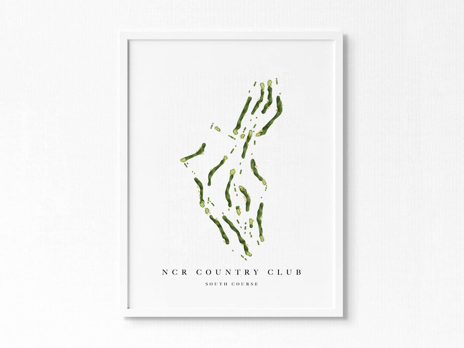 NCR Country Club | Dayton, OH | Golf Course Map, Golfer Decor Gift for Him, Scorecard Layout | Art Print UNFRAMED