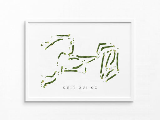 Quit Qui Oc Golf Club | Elkhart Lake, WI | Golf Course Map, Golfer Decor Gift for Him, Scorecard Layout | Art Print UNFRAMED