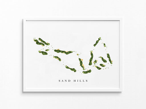 Sand Hills Golf Club | Mullen, NE | Golf Course Map, Golfer Decor Gift for Him, Scorecard Layout | Art Print UNFRAMED