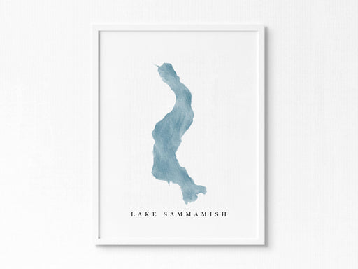 Lake Sammamish | Washington | Lake Map, Lake Decor Gift, Lake Layout | Watercolor-style Print UNFRAMED