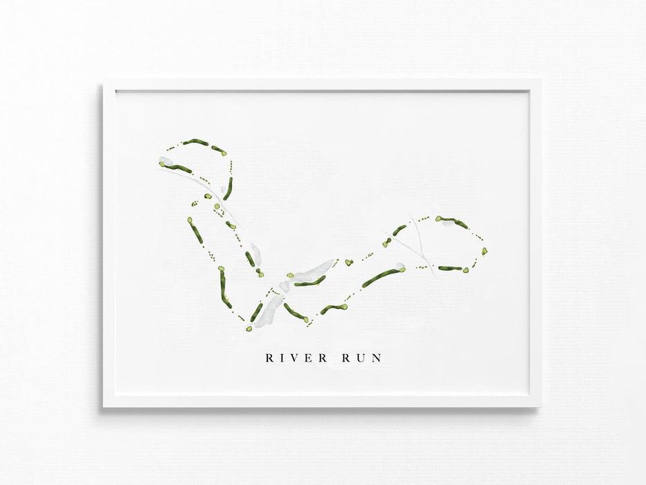 River Run Country Club | Davidson, NC | Golf Course Map, Golfer Decor Gift for Him, Scorecard Layout | Art Print UNFRAMED