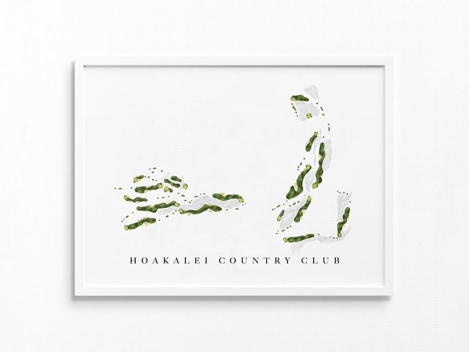 Hoakalei Country Club | Oahu, HI | Golf Course Map, Golfer Decor Gift for Him, Scorecard Layout | Art Print UNFRAMED