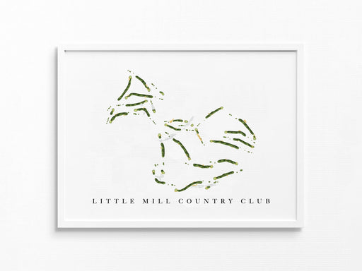 Little Mill Country Club | Marlton, NJ | Golf Course Map, Golfer Decor Gift for Him, Scorecard Layout | Art Print UNFRAMED