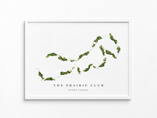 The Prairie Club, Dunes Course | Valentine, NE | Golf Course Map, Golfer Decor Gift for Him, Scorecard Layout | Art Print UNFRAMED