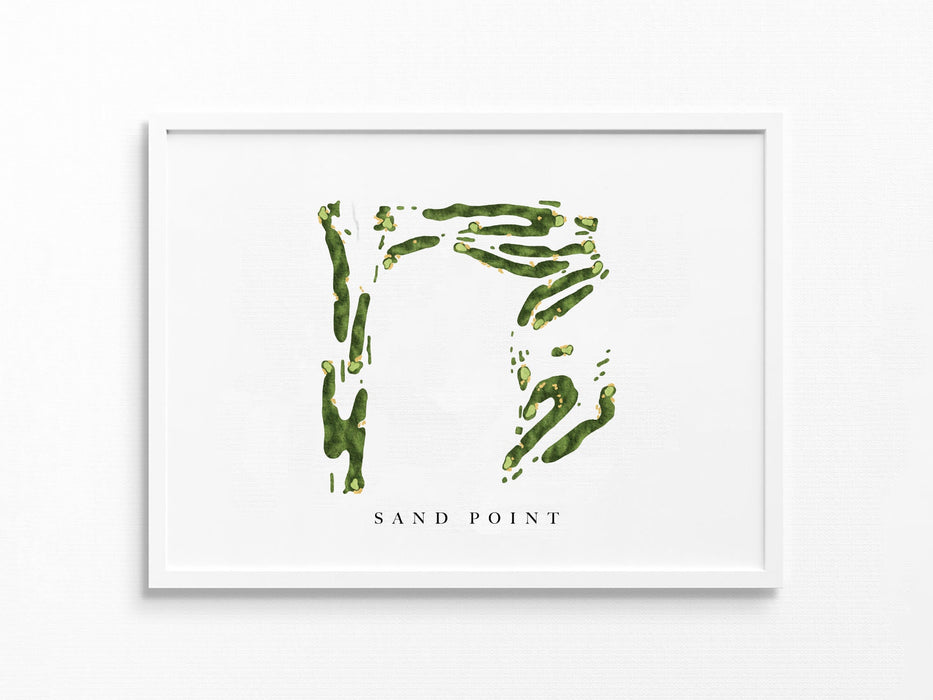Sand Point Country Club | Seattle, WA | Golf Course Map, Golfer Decor Gift for Him, Scorecard Layout | Art Print UNFRAMED