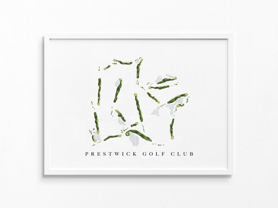 Prestwick Golf Club | Woodbury, MN | Golf Course Map, Golfer Decor Gift for Him, Scorecard Layout | Art Print UNFRAMED