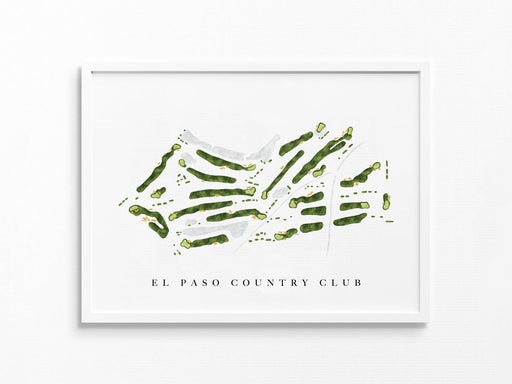 El Paso Country Club | El Paso, TX | Golf Course Map, Golfer Decor Gift for Him, Scorecard Layout | Art Print UNFRAMED