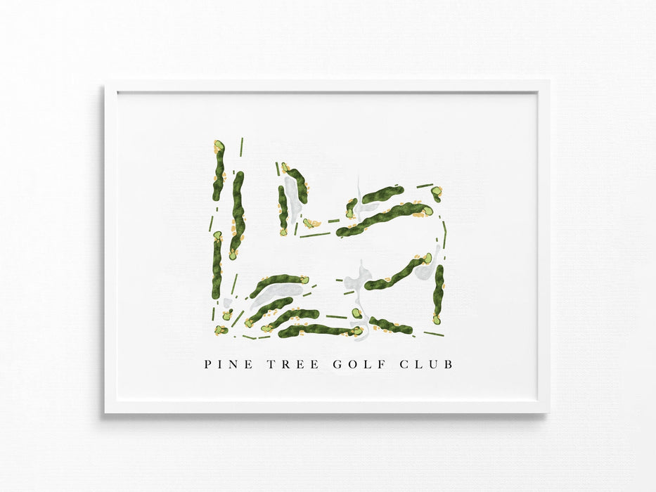 Pine Tree Golf Club | Boynton Beach, FL | Golf Course Map, Golfer Decor Gift for Him, Scorecard Layout | Art Print UNFRAMED