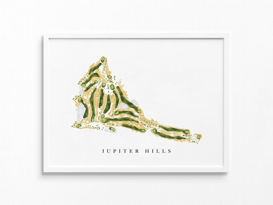 Jupiter Hills Club | Tequesta, FL | Golf Course Map, Golfer Decor Gift for Him, Scorecard Layout | Art Print UNFRAMED