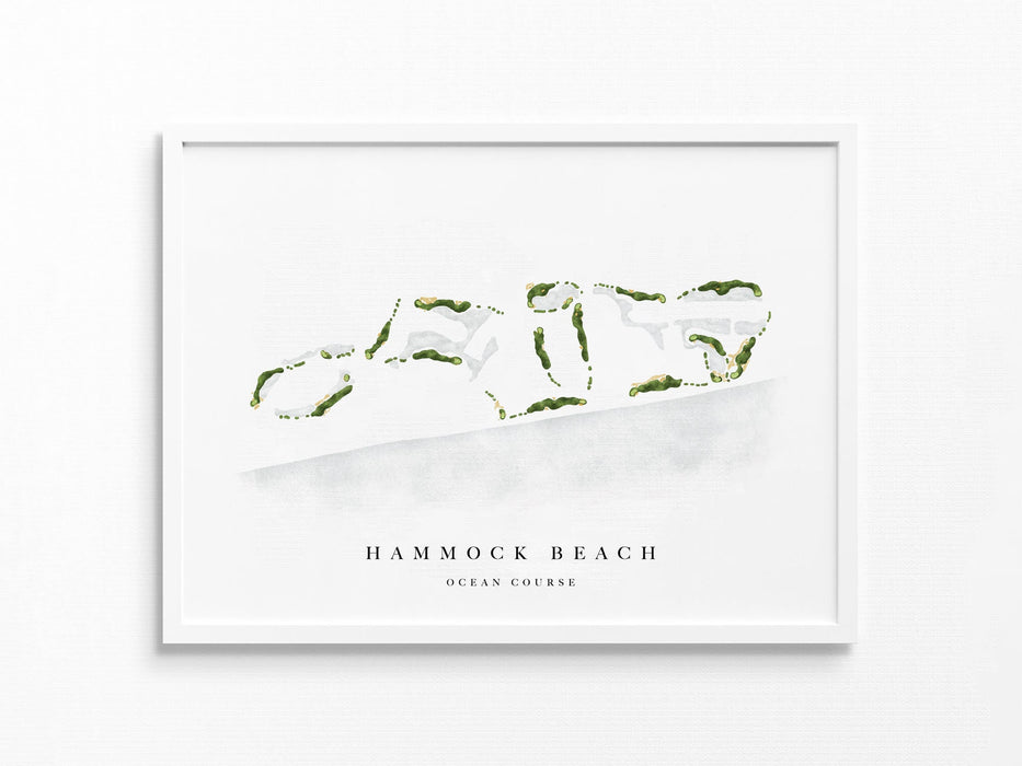 Hammock Beach, Ocean Course | Palm Coast, FL | Golf Course Map, Golfer Decor Gift for Him, Scorecard Layout | Art Print UNFRAMED