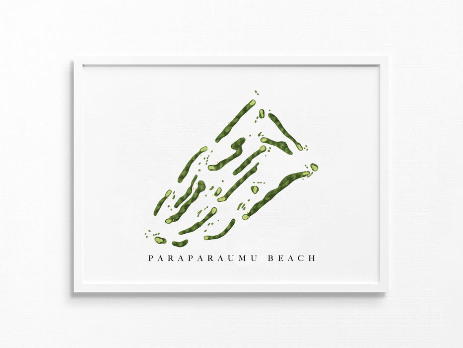 Paraparaumu Beach Golf Club | New Zealand | Golf Course Map, Golfer Decor Gift for Him, Scorecard Layout | Art Print UNFRAMED