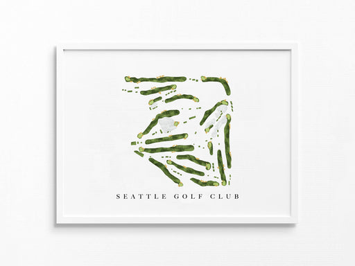 Seattle Golf Club | Shoreline, WA | Golf Course Map, Golfer Decor Gift for Him, Scorecard Layout | Art Print UNFRAMED