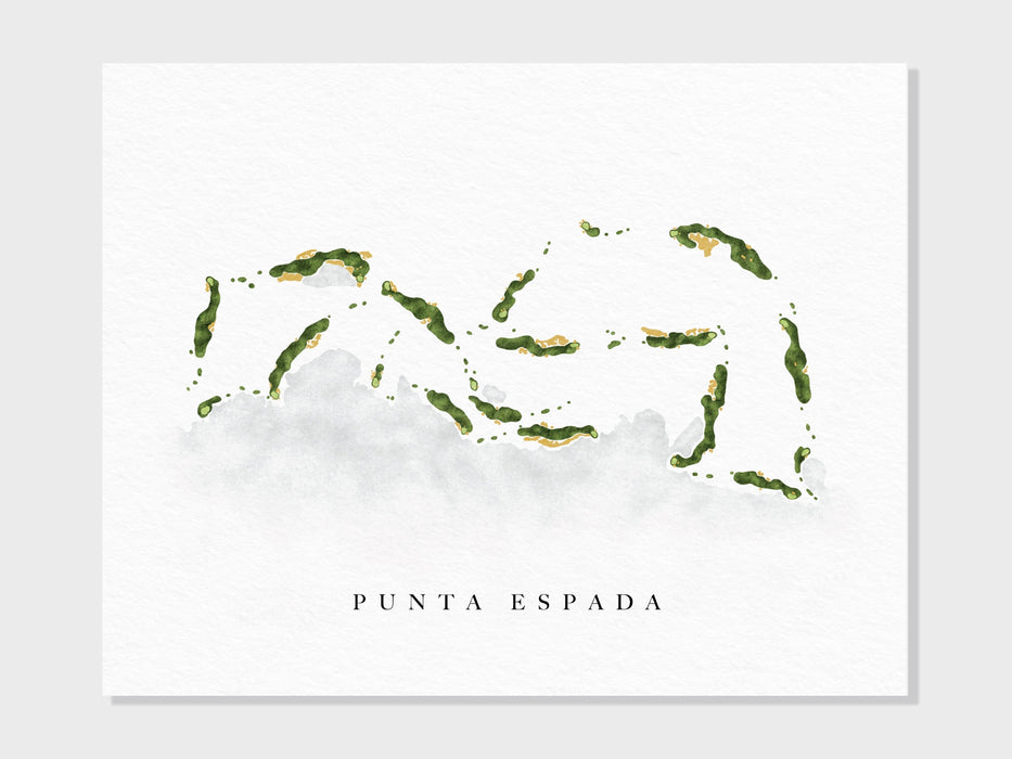 Punta Espada Golf Club | Punta Cana, Dominican Republic | Golf Course Map, Golfer Decor Gift for Him, Scorecard Layout | Art Print UNFRAMED