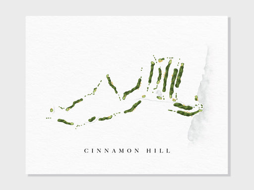 Cinnamon Hill | Jamaica | Golf Course Map, Golfer Decor Gift for Him, Scorecard Layout | Art Print UNFRAMED