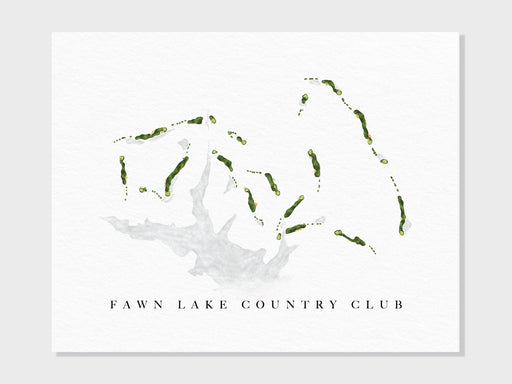 Fawn Lake Country Club | Spotsylvania, VA | Golf Course Map, Golfer Decor Gift for Him, Scorecard Layout | Art Print UNFRAMED