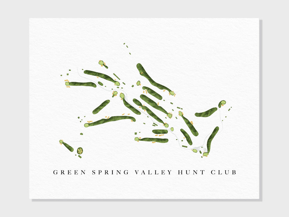 Green Spring Valley Hunt Club | Owings Mills, MD | Golf Course Map, Golfer Decor Gift for Him, Scorecard Layout | Art Print UNFRAMED