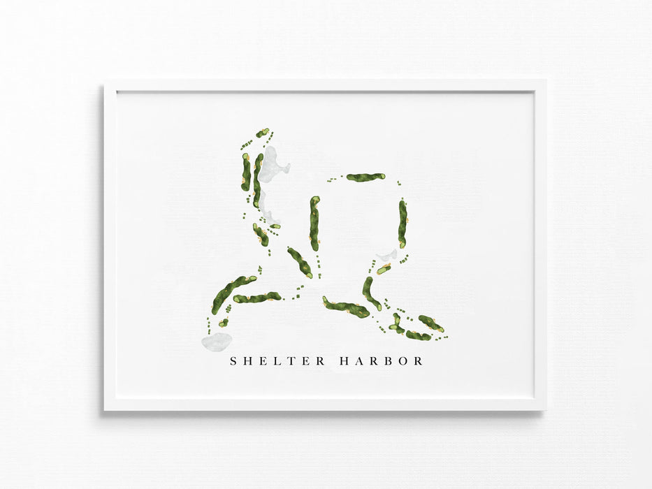 Shelter Harbor Golf Club | Charlestown, RI | Golf Course Map, Golfer Decor Gift for Him, Scorecard Layout | Art Print UNFRAMED