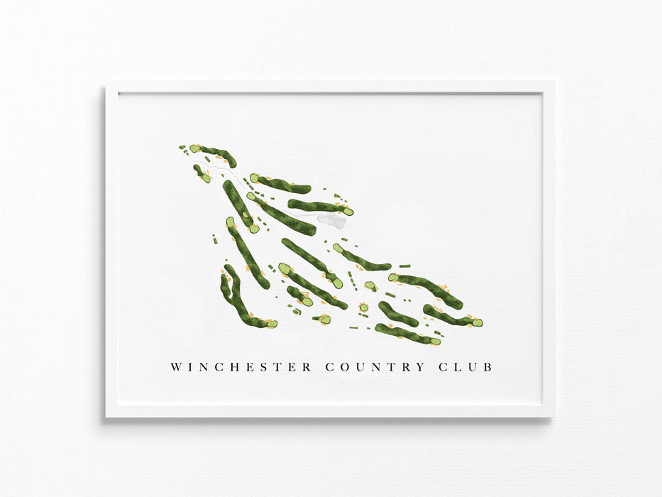Winchester Country Club | Winchester, MA | Golf Course Map, Golfer Decor Gift for Him, Scorecard Layout | Art Print UNFRAMED