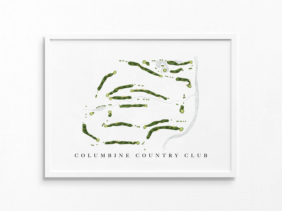 Columbine Country Club | Littleton, CO | Golf Course Map, Golf Painting, Golf Gift, Course Layout | Watercolor-style Print UNFRAMED