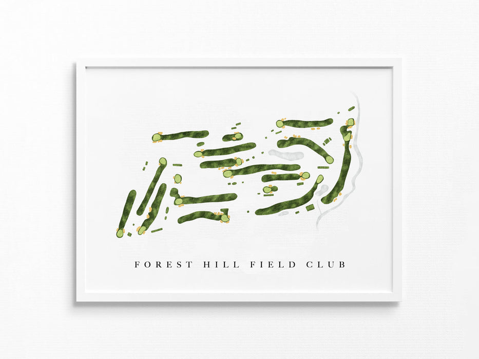 Forest Hill Field Club | Bloomfield, NJ | Golf Course Map, Golfer Decor Gift for Him, Scorecard Layout | Art Print UNFRAMED