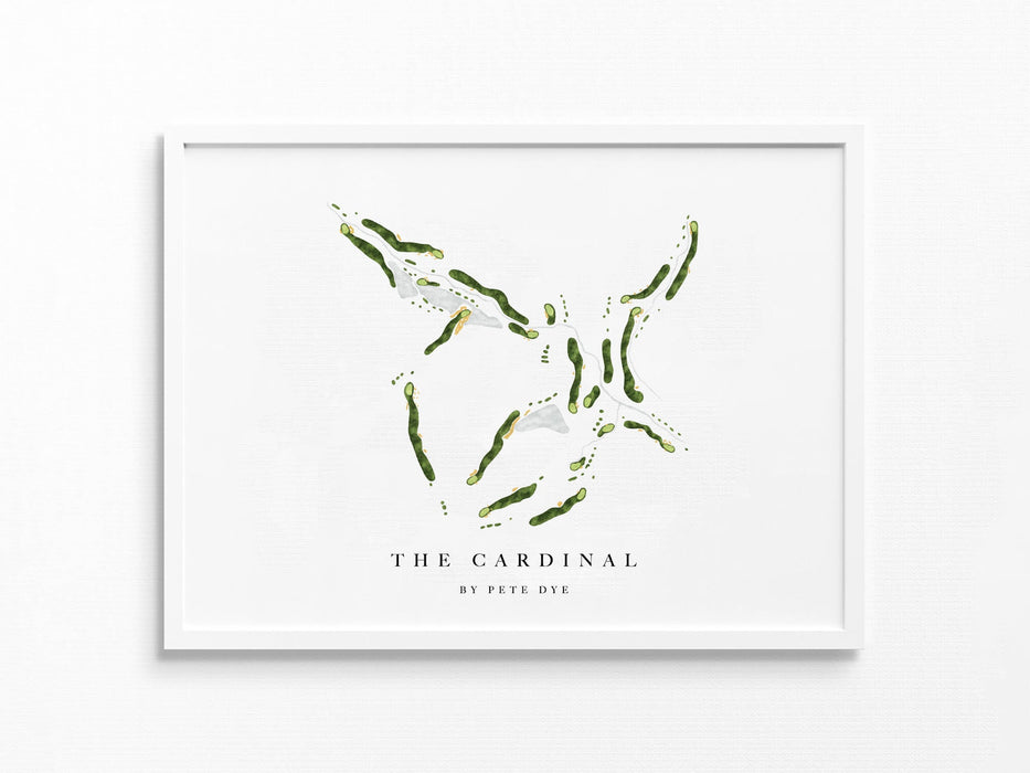 The Cardinal by Pete Dye | Greensboro, NC | Golf Course Map, Golfer Decor Gift for Him, Scorecard Layout | Art Print UNFRAMED