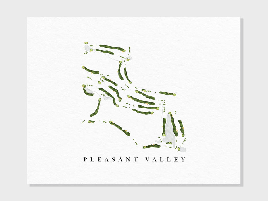 Pleasant Valley Country Club | Little Rock, AR | Golf Course Map, Golfer Decor Gift for Him, Scorecard Layout | Art Print UNFRAMED