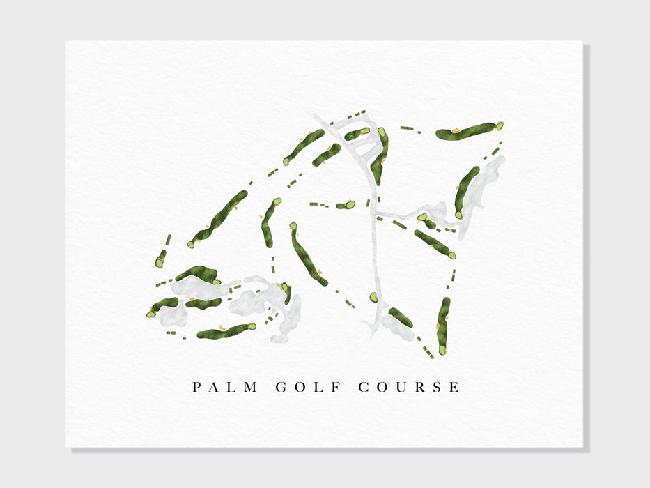 Palm Golf Course | Orlando, FL | Golf Course Map, Golfer Decor Gift for Him, Scorecard Layout | Art Print UNFRAMED