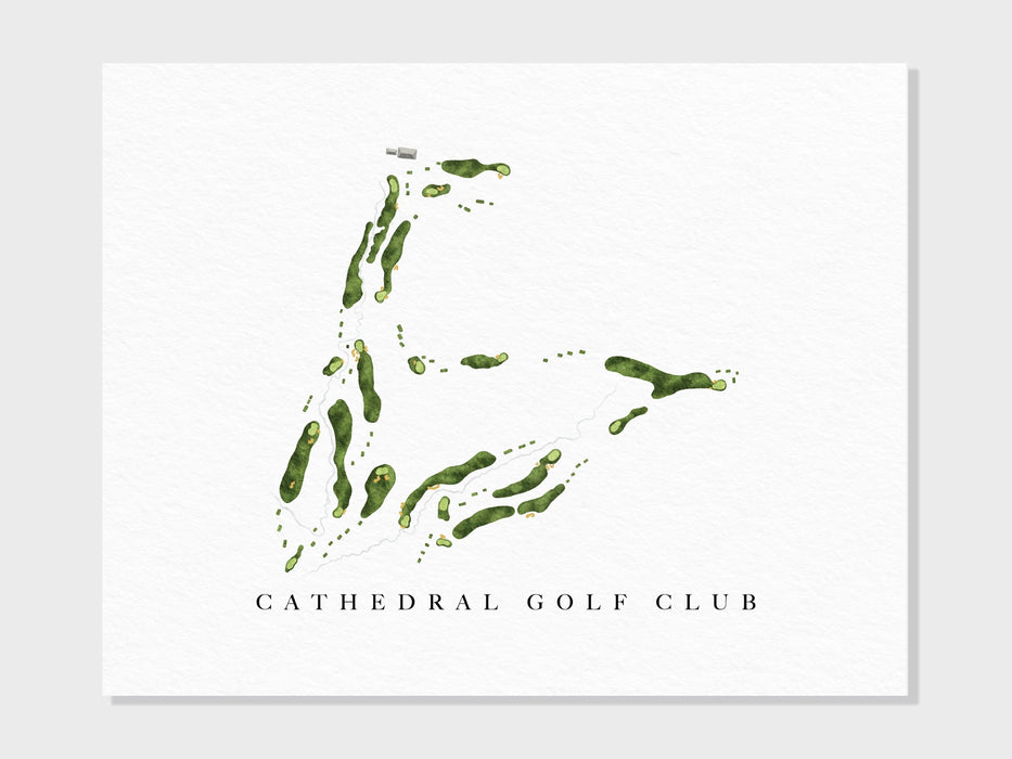 Cathedral Golf Club | Australia | Golf Course Map, Golfer Decor Gift for Him, Scorecard Layout | Art Print UNFRAMED