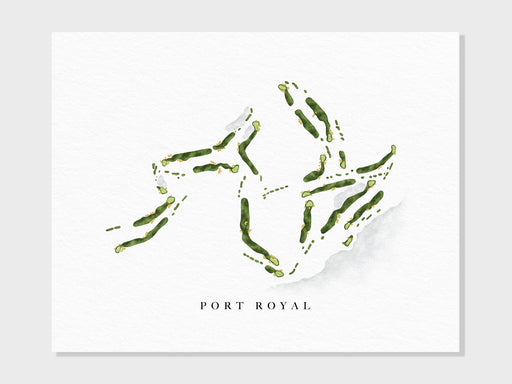 Port Royal | Bermuda | Golf Course Map, Golfer Decor Gift for Him, Scorecard Layout | Art Print UNFRAMED