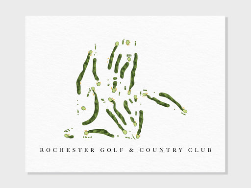 Rochester Golf & Country Club | Rochester, MN | Golf Course Map, Golfer Decor Gift for Him, Scorecard Layout | Art Print UNFRAMED