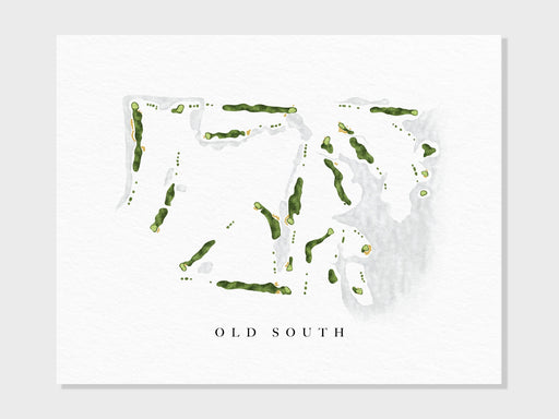 Old South Golf Links | Bluffton, SC | Golf Course Map, Golfer Decor Gift for Him, Scorecard Layout | Art Print UNFRAMED