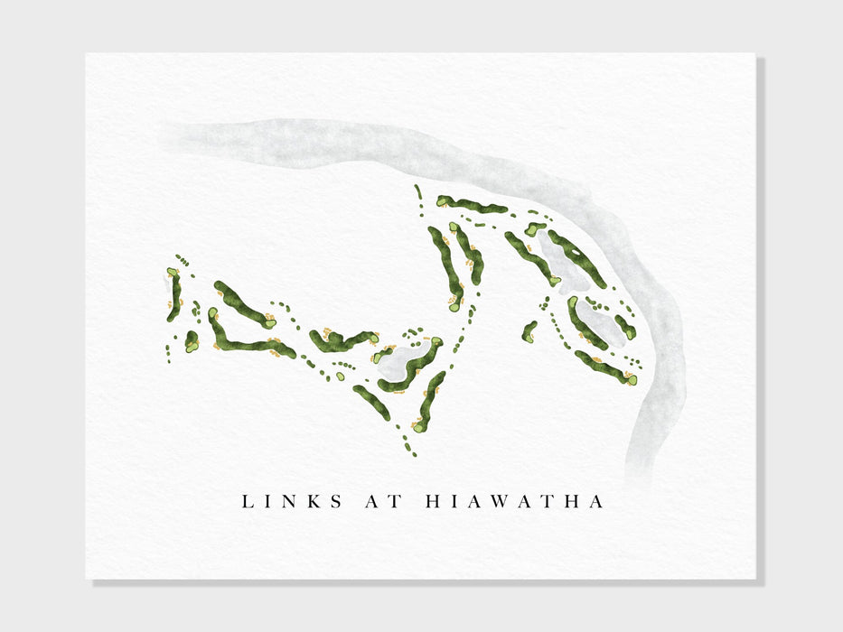 Links at Hiawatha Landing | Apalachin, NY | Golf Course Map, Golfer Decor Gift for Him, Scorecard Layout | Art Print UNFRAMED