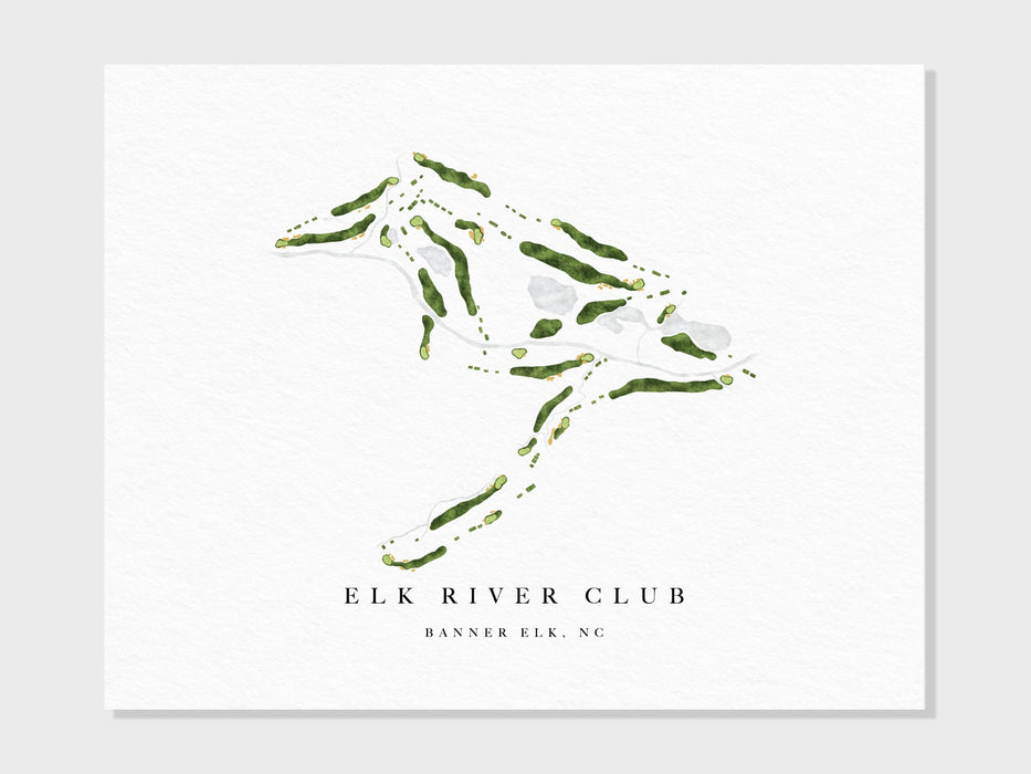 Elk River Club | Banner Elk, NC | Golf Course Map, Golfer Decor Gift for Him, Scorecard Layout | Art Print UNFRAMED