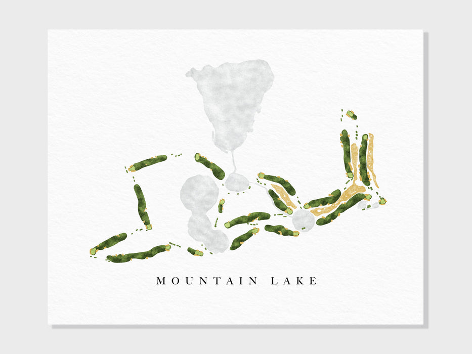 Mountain Lake Country Club | Lake Wales, FL | Golf Course Map, Golfer Decor Gift for Him, Scorecard Layout | Art Print UNFRAMED