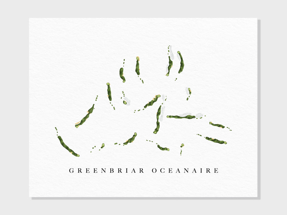 Greenbriar Oceanaire | Waretown, NJ | Golf Course Map, Golfer Decor Gift for Him, Scorecard Layout | Art Print UNFRAMED