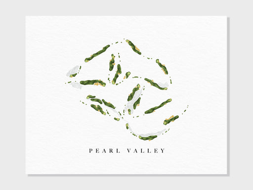 Pearl Valley | South Africa | Golf Course Map, Golfer Decor Gift for Him, Scorecard Layout | Art Print UNFRAMED