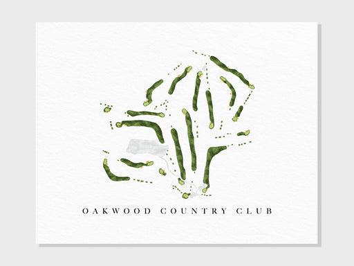 Oakwood Country Club | Kansas City, MO | Golf Course Map, Golfer Decor Gift for Him, Scorecard Layout | Art Print UNFRAMED