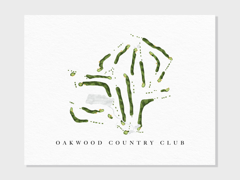 Oakwood Country Club | Kansas City, MO | Golf Course Map, Golfer Decor Gift for Him, Scorecard Layout | Art Print UNFRAMED