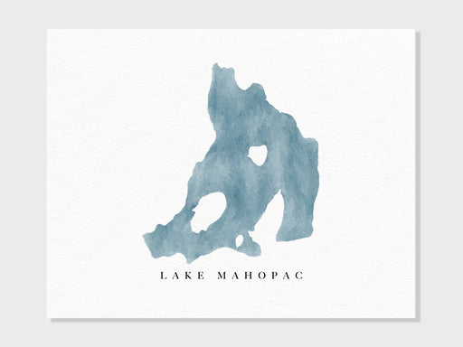 Lake Mahopac | New York | Lake Map, Lake Decor Gift, Lake Layout | Watercolor-style Print UNFRAMED