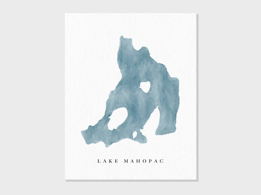 Lake Mahopac | New York | Lake Map, Lake Decor Gift, Lake Layout | Watercolor-style Print UNFRAMED